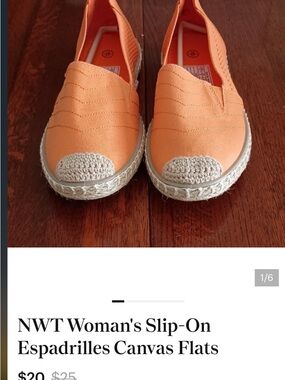 NWT Woman's Slip-On Espadrilles Canvas Flats